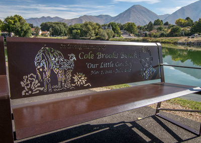 Custom Metal Memorial Bench